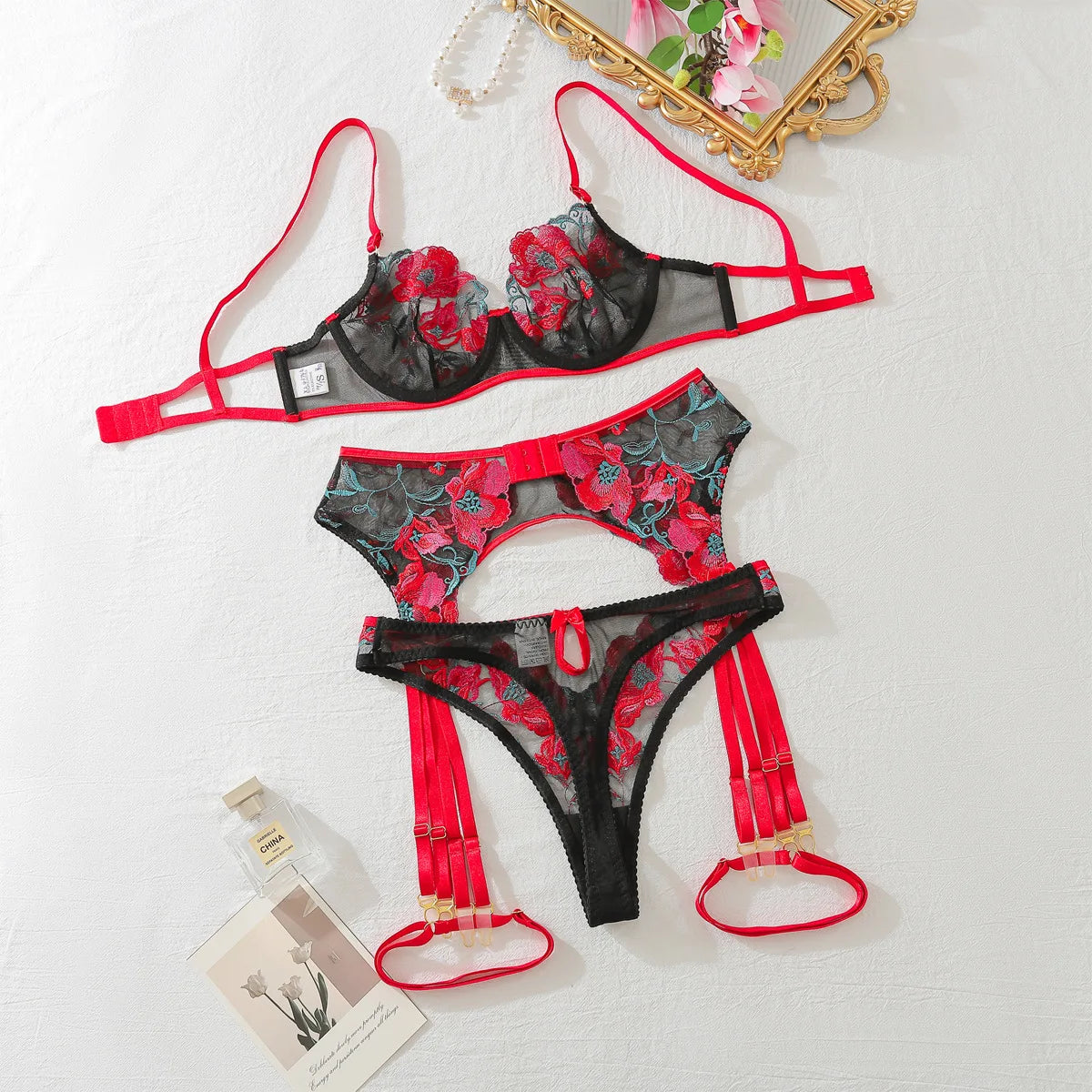 Komplet Crimson Velvet Bloom